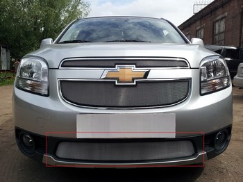 Защитная сетка радиатора ProtectGrille нижняя для Chevrolet Orlando (2010-2015 Хром) - ОбвесКарРу VIN: CHORL.bot.chrome. 