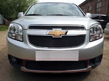 Защитная сетка радиатора ProtectGrille нижняя для Chevrolet Orlando (2010-2015 Черная) - ОбвесКарРу VIN: CHORL.bot.black. 