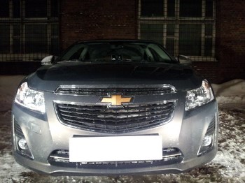 Защитная сетка радиатора ProtectGrille нижняя для Chevrolet Cruze (2013-2015 Черная) - ОбвесКарРу VIN: CHCRUZ13.bot.black. 