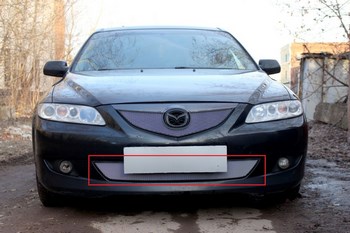 Защитная сетка радиатора ProtectGrille нижняя для Mazda 6 (2002-2005 Хром) - ОбвесКарРу VIN: MAZ6-02.bot.chrome. 