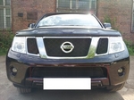 Защитная сетка радиатора ProtectGrille нижняя для Nissan Pathfinder (2011-2014 Черная)