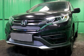 Защитная сетка радиатора ProtectGrille нижняя для Honda CR-V IV (дв. 2.0 2015-н.в. Хром) - ОбвесКарРу VIN: HCRV15.bot.chrome. 