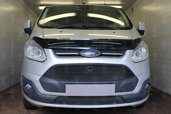 Защитная сетка радиатора ProtectGrille нижняя для Ford Tourneo Custom (2012-н.в. Черная) - ОбвесКарРу VIN: FTC12.bot.black. 