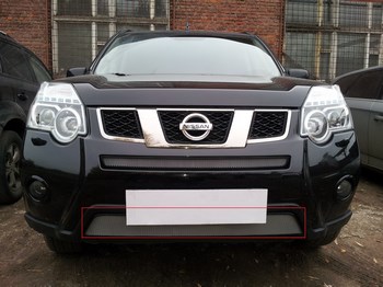 Защитная сетка радиатора ProtectGrille нижняя для Nissan X-Trail (2011-2014 Хром) - ОбвесКарРу VIN: NXTRT31.bot.chrome. 