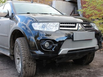 Защитная сетка радиатора ProtectGrille Oplimal для Mitsubishi L200 Калуга (2013-2015 Хром) - ОбвесКарРу VIN: MTPS.OPTIMAL.chrome. 