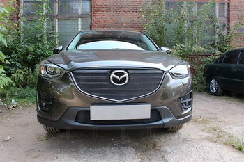 Защитная сетка радиатора ProtectGrille Optimal верхняя для Mazda CX5 (2015-2016 Черная) - ОбвесКарРу VIN: MАZCX15.OPTIMAL.top.black. 