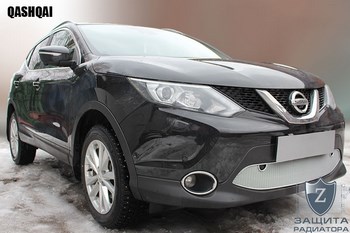 Защитная сетка радиатора ProtectGrille Optimal для Nissan Qashqai (2014-2015 Хром) - ОбвесКарРу VIN: NQAS14.OPTIMAL.chrome. 