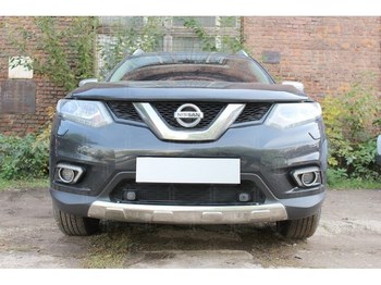 Защитная сетка радиатора ProtectGrille Optimal для Nissan X-Trail (2015-н.в. c парктроником Черная) - ОбвесКарРу VIN: NXTRT32.OPTIMAL.park.bot.. 