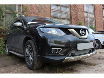 Защитная сетка радиатора ProtectGrille Optimal для Nissan X-Trail (2015-н.в. c парктроником Хром) - ОбвесКарРу VIN: NXTRT32.OPTIMAL.park.bot.. 