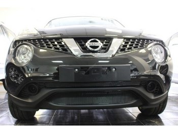 Защитная сетка радиатора ProtectGrille Optimal нижняя для Nissan Juke (2014-2015 Черная) - ОбвесКарРу VIN: NJUK14.OPTIMAL.bot.black. 