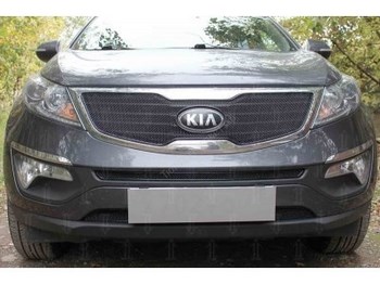 Защитная сетка радиатора ProtectGrille Optimal нижняя для KIA Sportage (2010-2014 Черная) - ОбвесКарРу VIN: KSPO10.OPTIMAL.bot.black. 