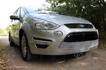 Защитная сетка радиатора ProtectGrille Optimal для Ford S-Max (2010-2015 Хром) - ОбвесКарРу VIN: FORSMAX10.OPTIMAL.chrome. 