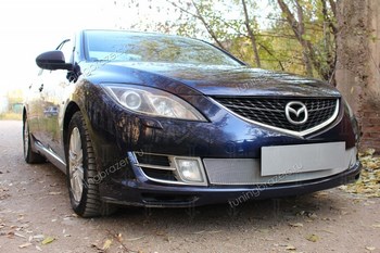 Защитная сетка радиатора ProtectGrille Optimal для Mazda 6 (2007-2010 Хром) - ОбвесКарРу VIN: MAZ6.07.OPTIMAL.chrome. 