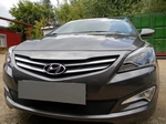 Защитная сетка радиатора ProtectGrille Optimal для Hyundai Solaris (2014-2015 Черная)