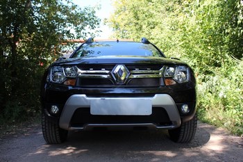 Защитная сетка радиатора ProtectGrille Premium нижняя для Renault Duster (2015-н.в. Черная) - ОбвесКарРу VIN: RDUS15.bot.black. 