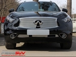 Защитная сетка радиатора ProtectGrille Premium верхняя для Infiniti FX37 II (2012-2013 Хром)