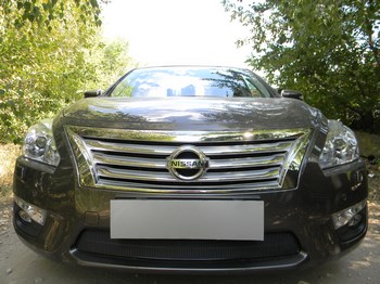 Защитная сетка радиатора ProtectGrille Premium для Nissan Teana (2014-2015 Черная) - ОбвесКарРу VIN: NTENL33.Premium.black. 