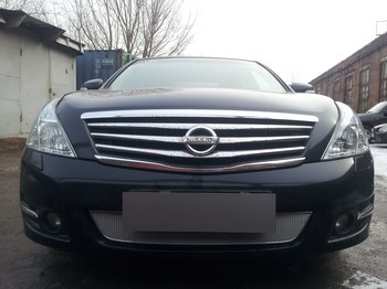 Защитная сетка радиатора ProtectGrille Premium для Nissan Teana II (2008-2013 Хром) - ОбвесКарРу VIN: NTEN.Premium.chrome. 