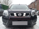 Защитная сетка радиатора ProtectGrille Premium средняя для Nissan X-Trail (2011-2014 Черная)