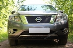 Защитная сетка радиатора ProtectGrille Premium нижняя для Nissan Pathfinder (2014- Черная)