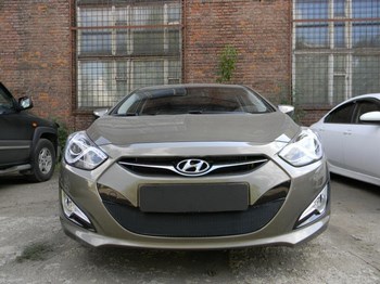 Защитная сетка радиатора ProtectGrille Premium для Hyundai I40 (2012-2015 Черная) - ОбвесКарРу VIN: HYI40.Premium.black. 