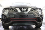 Защитная сетка радиатора ProtectGrille Premium верхняя для Nissan Juke (2014-2015 Черная)