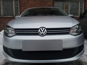 Защитная сетка радиатора ProtectGrille Premium для Volkswagen Polo седан (2010-2015 Черная) - ОбвесКарРу VIN: WVP.Premium.black. 