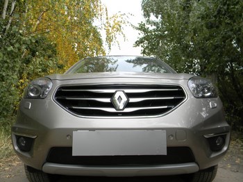 Защитная сетка радиатора ProtectGrille Premium для Renault Koleos (2012-2015 Черная) - ОбвесКарРу VIN: RKOL.Premium.black. 