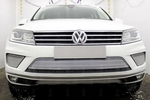 Защитная сетка радиатора ProtectGrille Premium нижняя часть для Volkswagen Touareg (2014-н.в. Хром)