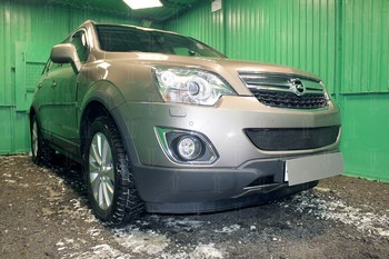 Защитная сетка радиатора ProtectGrille Premium верхняя для Opel Antara (2010-2016 Черная) - ОбвесКарРу VIN: OPAN10.PREMIUM.mid.black. 