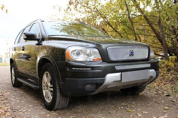 Защитная сетка радиатора ProtectGrille Premium нижняя для Vovlo XC90 (2006-2009 Хром) - ОбвесКарРу VIN: VXC90.06.PREMIUM.bot.chro. 