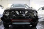 Защитная сетка радиатора ProtectGrille Premium верхняя для Nissan Juke (2014-2015 Хром)