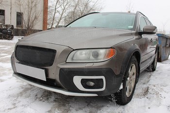 Защитная сетка радиатора ProtectGrille Premium 3D для Vovlo XC70 (2007-2013 Черная) - ОбвесКарРу VIN: VXC70.07.3D.PREMIUM.black. 