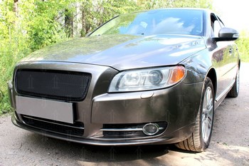 Защитная сетка радиатора ProtectGrille Premium для Vovlo S80 (2006-2010 Черная) - ОбвесКарРу VIN: VS80.06.PREMIUM.black. 