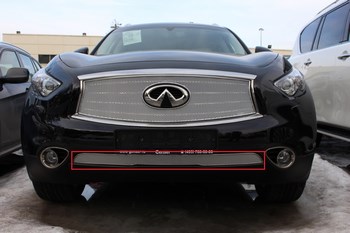 Защитная сетка радиатора ProtectGrille Premium нижняя для Infiniti FX37 II (2012-2013 Хром) - ОбвесКарРу VIN: INFQX70.Premium.bot.chrom. 