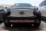 Защитная сетка радиатора ProtectGrille Premium нижняя для Infiniti FX37 II (2012-2013 Хром)