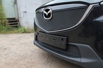 Защитная сетка радиатора ProtectGrille Premium верхняя для Mazda CX5 (2012-2014 Черная)