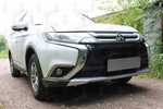 Защитная сетка радиатора ProtectGrille Premium 3 части для Mitsubishi Outlander III (2015- Черная)