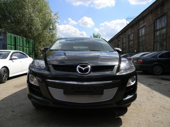 Защитная сетка радиатора ProtectGrille Premium для Mazda CX7 (2010-2013 Хром) - ОбвесКарРу VIN: MZCX7.Premium.chrome. 