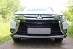 Защитная сетка радиатора ProtectGrille Premium 4 части для Mitsubishi Outlander III (2015- Черная)