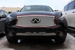 Защитная сетка радиатора ProtectGrille Premium верхняя для Infiniti FX37 II (2012-2013 Хром)