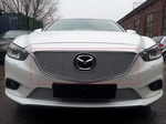 Защитная сетка радиатора ProtectGrille Premium верхняя для Mazda 6 (2012-2014 Хром)