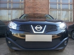 Защитная сетка радиатора ProtectGrille Premium верхняя для Nissan Qashqai, 2 части (2010-2014 Черная)