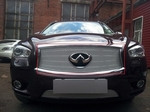 Защитная сетка радиатора ProtectGrille Premium верхняя для Infiniti JX35 (2012-2015 Хром)