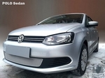 Защитная сетка радиатора ProtectGrille Premium Optimal для Volkswagen Polo седан (2010-2015 Хром)