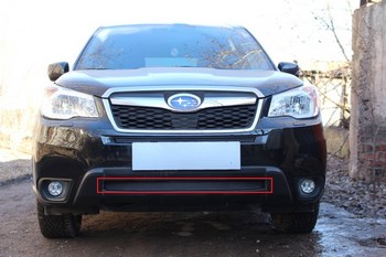 Защитная сетка радиатора ProtectGrille Premium нижняя для Subaru Forester (2014-2015 Черная) - ОбвесКарРу VIN: SUBFOR14.Premium.bot.blac. 