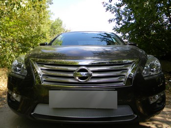 Защитная сетка радиатора ProtectGrille Premium для Nissan Teana (2014-2015 Хром) - ОбвесКарРу VIN: NTENL33.Premium.chrome. 