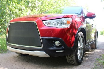 Защитная сетка радиатора ProtectGrille Premium для Mitsubishi ASX (2010-2013 Черная) - ОбвесКарРу VIN: MITASX10.3D.PREMIUM.black. 