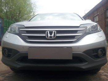 Защитная сетка радиатора ProtectGrille Premium для Honda CR-V IV (дв. 2.0 2012-2015 Черная) - ОбвесКарРу VIN: HCR-V.Premium.black. 