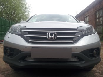 Защитная сетка радиатора ProtectGrille Premium для Honda CR-V IV (дв. 2.0 2012-2015 Хром) - ОбвесКарРу VIN: HCR-V.Premium.chrome. 